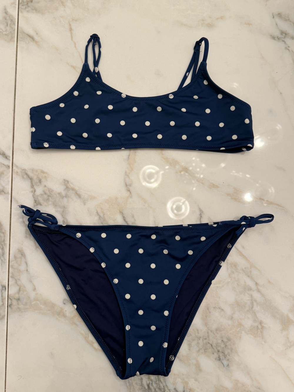 MC2 Saint Barth Kids Navy and White Polka Dot Bikini